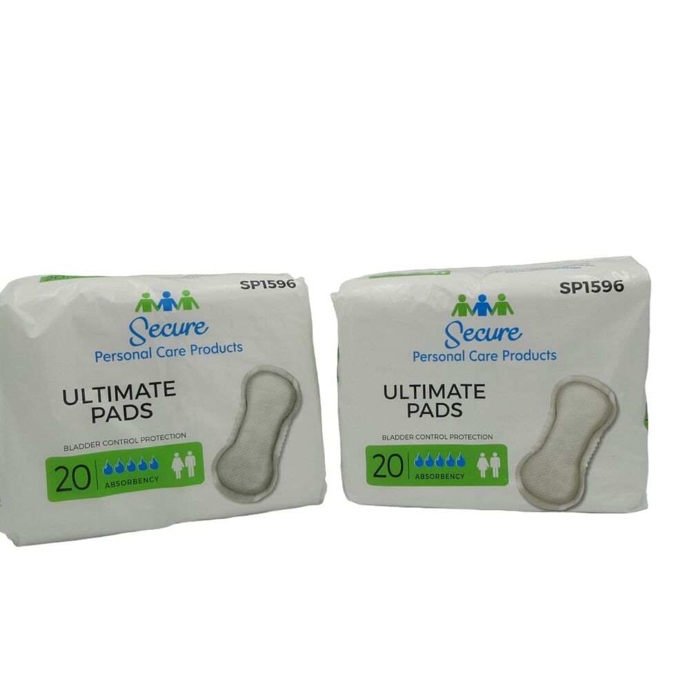 2Pk TotalDry Ultimate Pads Regular 7.5x16.5" Adult Female Contoured Heavy Absorb